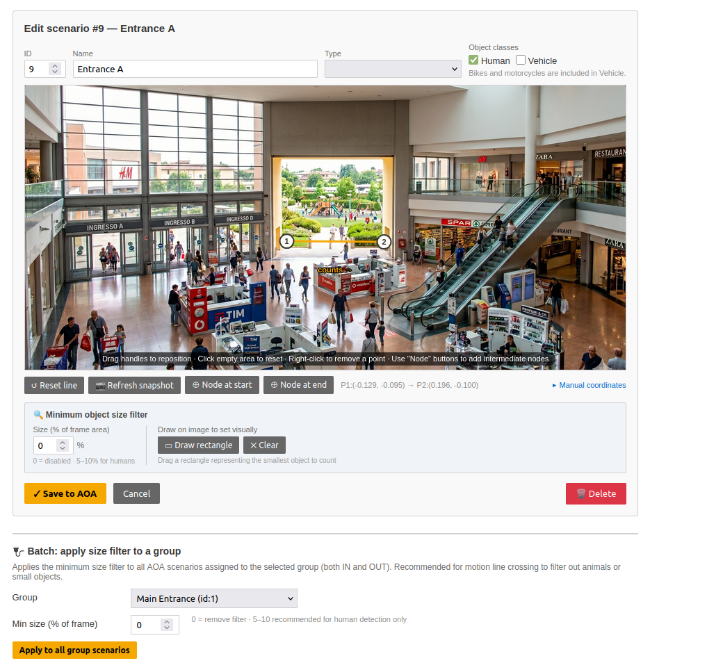 Edit scenario – graphical